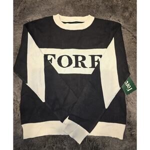 Fore All Womens Sweater Black/White Size Large NWT Golf